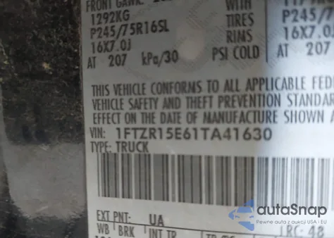 2001 Ford Ranger Edge/Xlt/Xlt Off-Rd from USA, damaged, VIN 1FTZR15E61TA41630